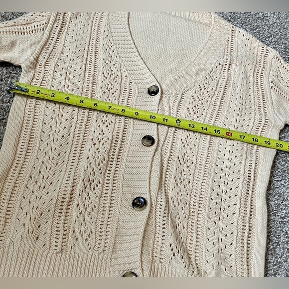 Women’s Open Knit Cardigan Sweater | Drop Shoulder NWOT - Picture 4 of 6